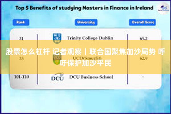 股票怎么杠杆 记者观察丨联合国聚焦加沙局势 呼吁保护加沙平民