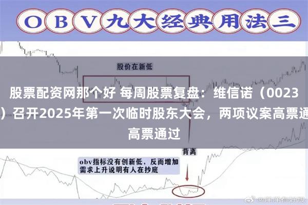 股票配资网那个好 每周股票复盘：维信诺（002387）召开2025年第一次临时股东大会，两项议案高票通过