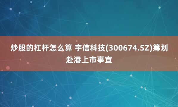 炒股的杠杆怎么算 宇信科技(300674.SZ)筹划赴港上市事宜