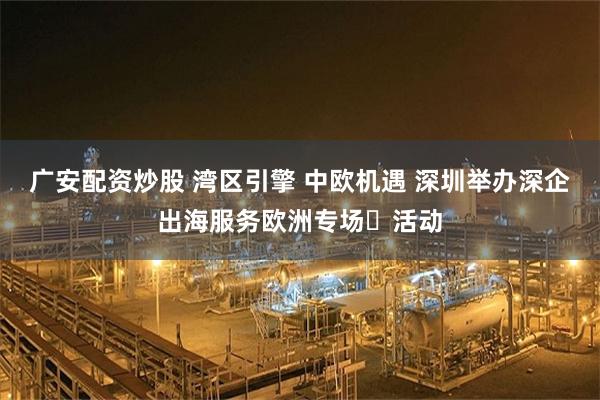广安配资炒股 湾区引擎 中欧机遇 深圳举办深企出海服务欧洲专场‌活动