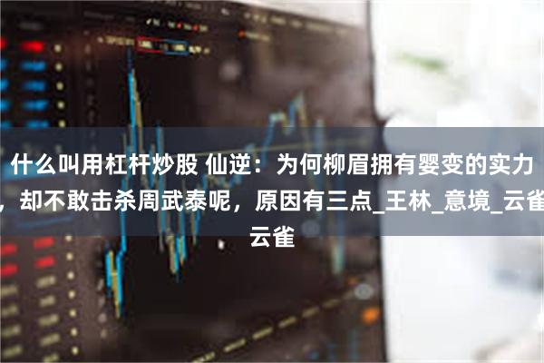 什么叫用杠杆炒股 仙逆：为何柳眉拥有婴变的实力，却不敢击杀周武泰呢，原因有三点_王林_意境_云雀