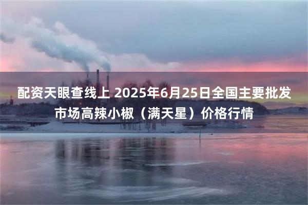配资天眼查线上 2025年6月25日全国主要批发市场高辣小椒（满天星）价格行情